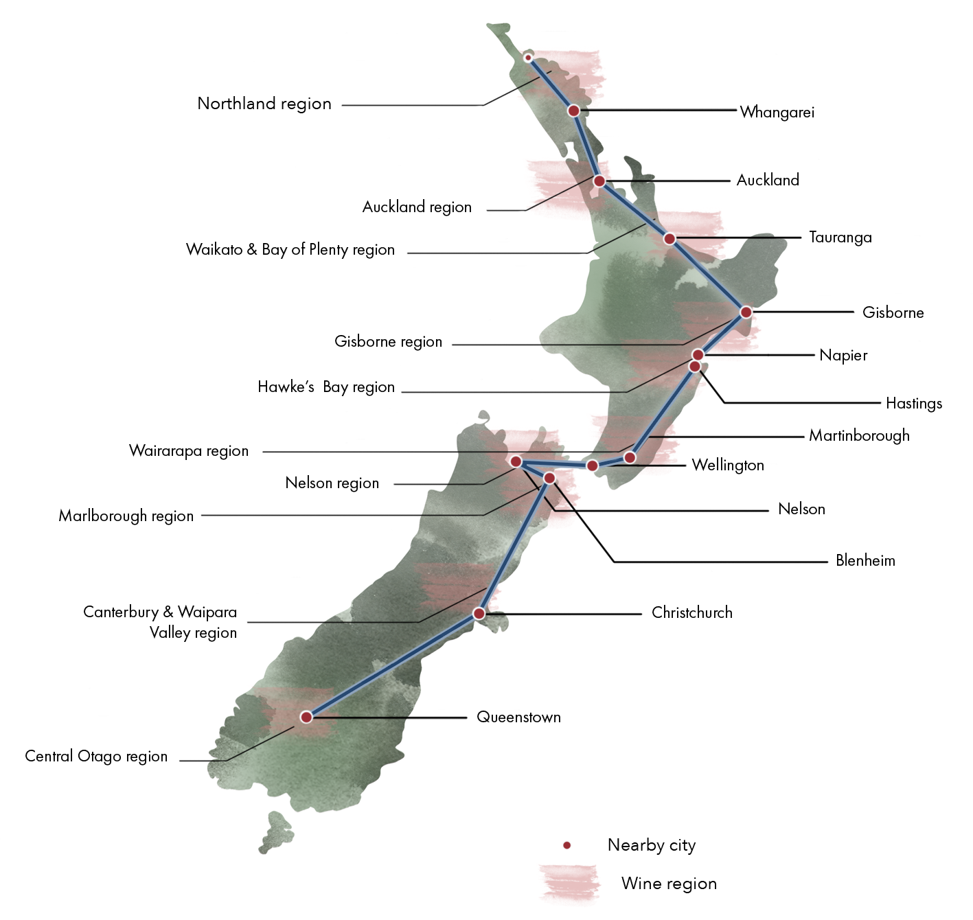 New Zealand Wine Map